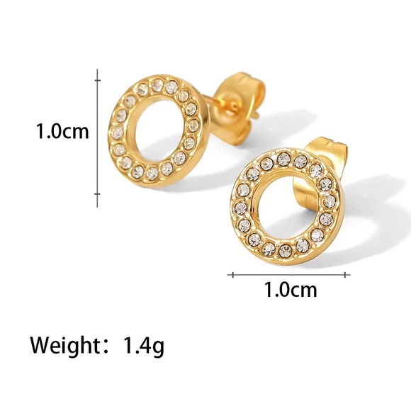 18K Gold Plated Stud Earrings*Mini Stud*Everyday Earrings - Picture 6 of 6